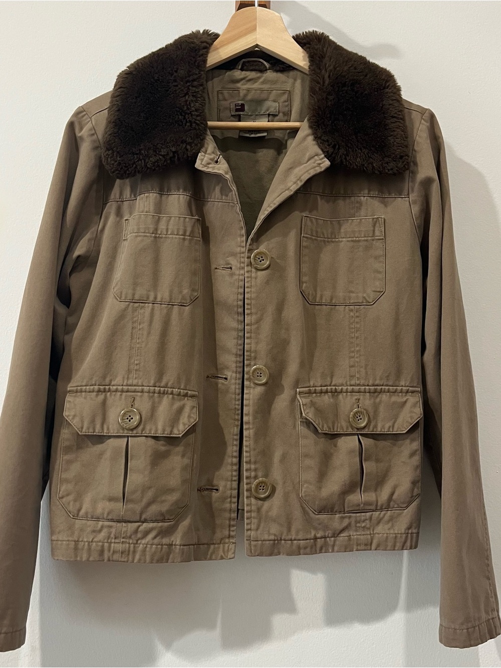 Brown Sherpa-Collar Utility Jacket